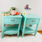 Stunning Turquoise Blue French Provincail End Tables