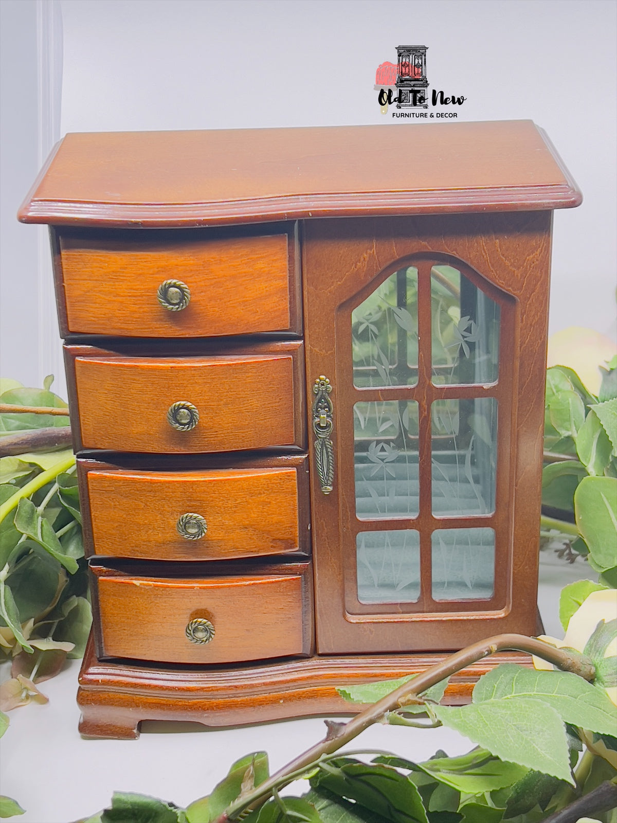 Oriental Style Refinished Jewelry Chest