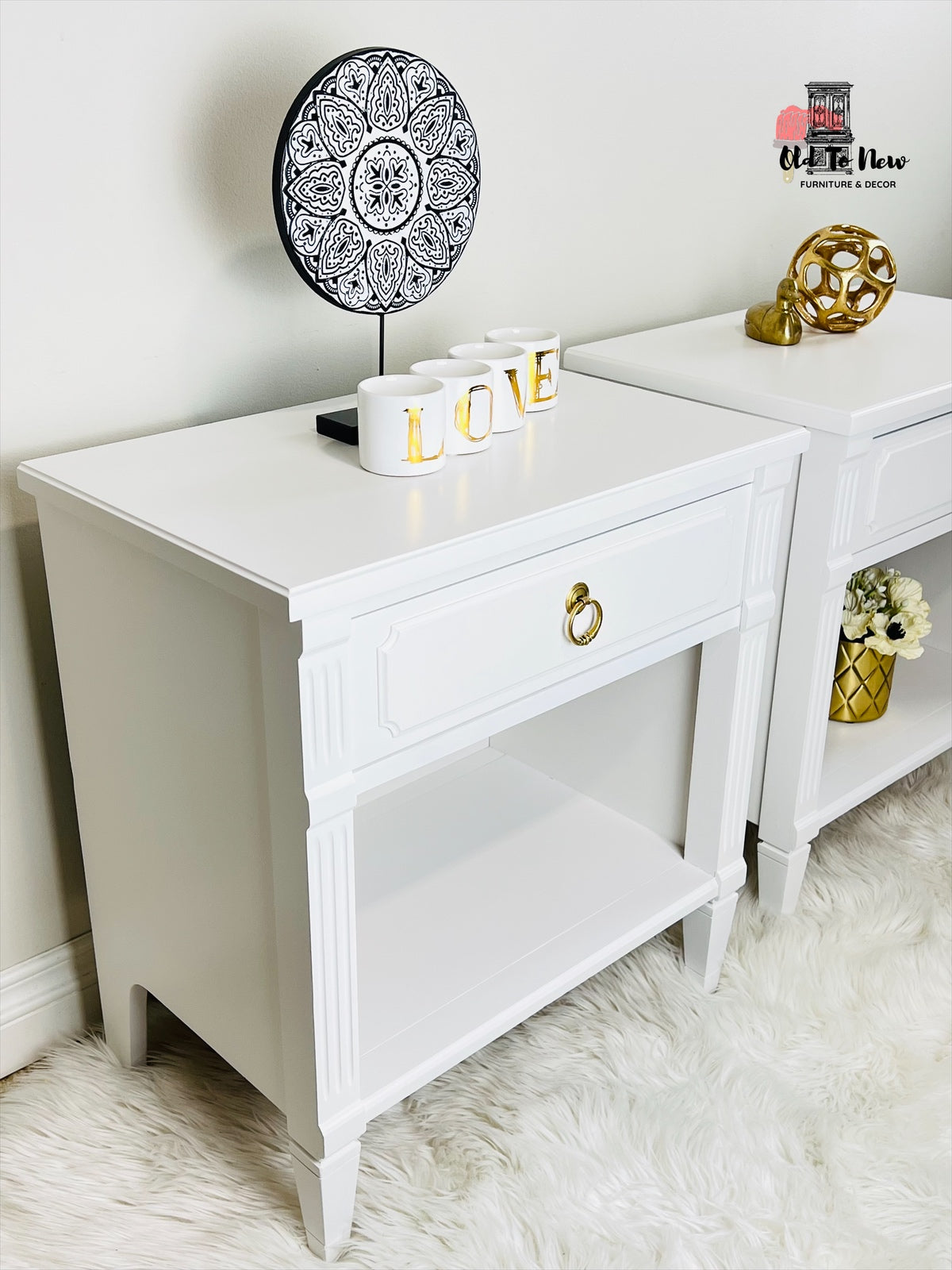 White Nightstands Fusion Mineral Paint | Old to New Furniture & Decor